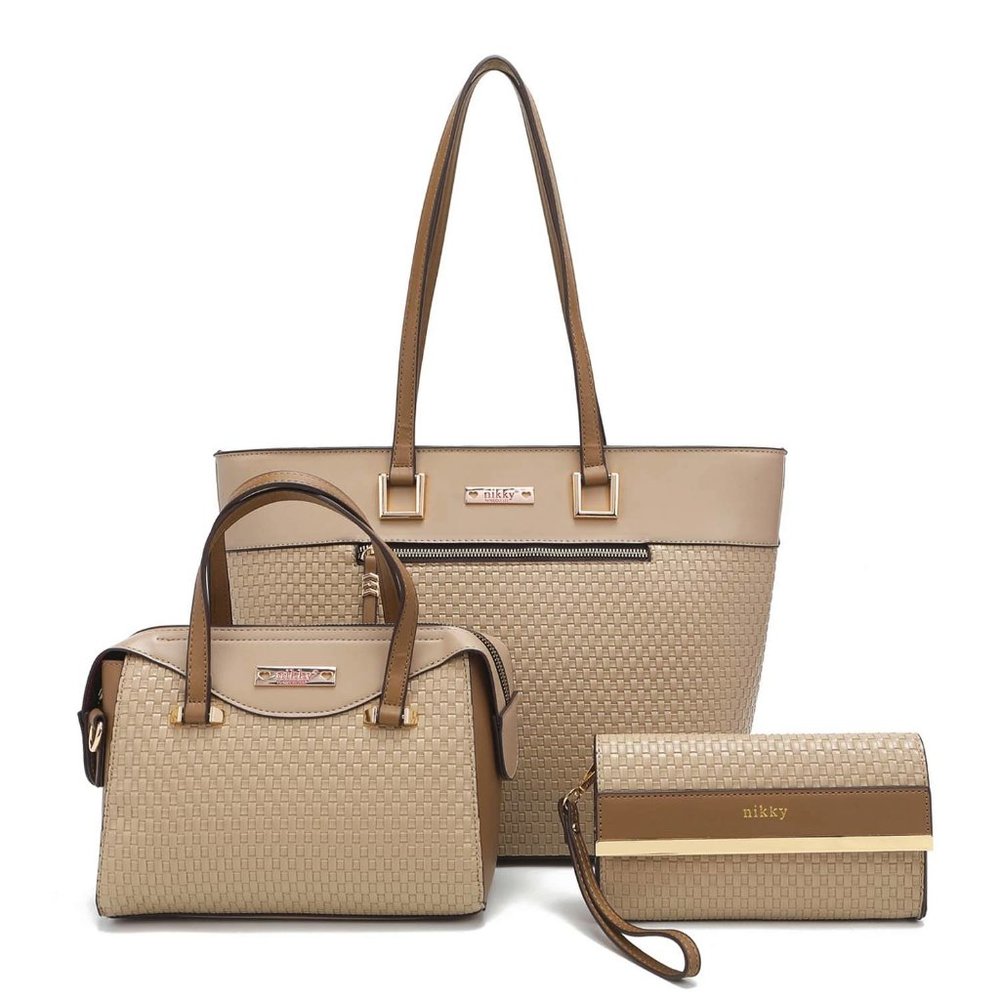 Nikky Agatha Shopper Bag 3-Piece Set NK12312 Natural